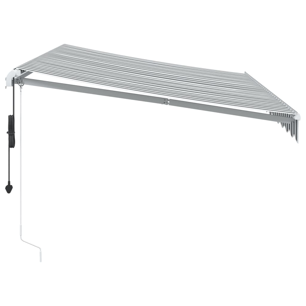 Tenda Retrattile Automatica LED Antracite e Bianco 350x250 cm