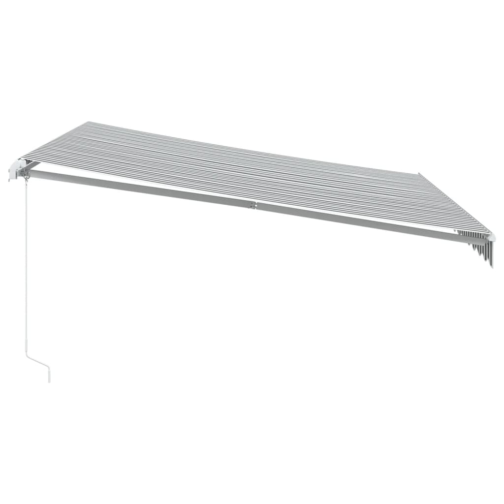 Tenda Retrattile Manuale con LED Antracite e Bianco 400x300 cm