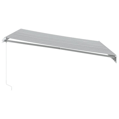 Tenda Retrattile Manuale con LED Antracite e Bianco 400x300 cm - homemem39