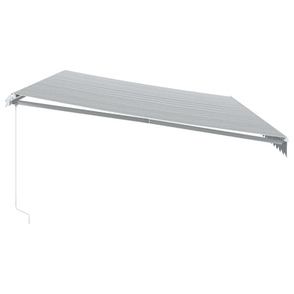 Tenda Retrattile Manuale con LED Antracite e Bianco 600x350 cm - homemem39