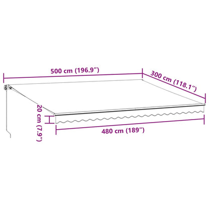 Tenda da Sole Retrattile Manuale Antracite e Bianco 500x300 cm