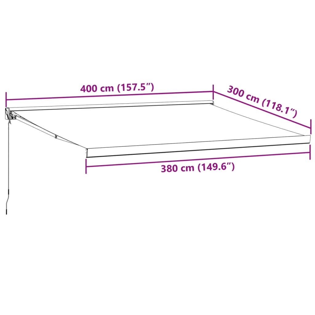 Tenda Retrattile Antracite e Bianca 4x3 m Tessuto e Alluminio - homemem39