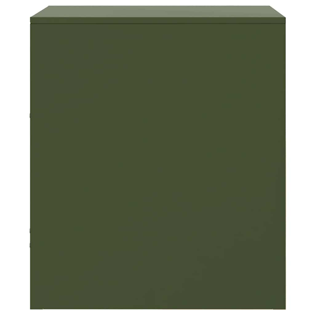 Comodino Verde Oliva 34,5x39x44 cm in Acciaio