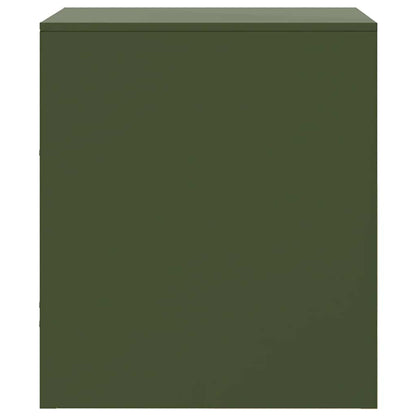 Comodino Verde Oliva 34,5x39x44 cm in Acciaio