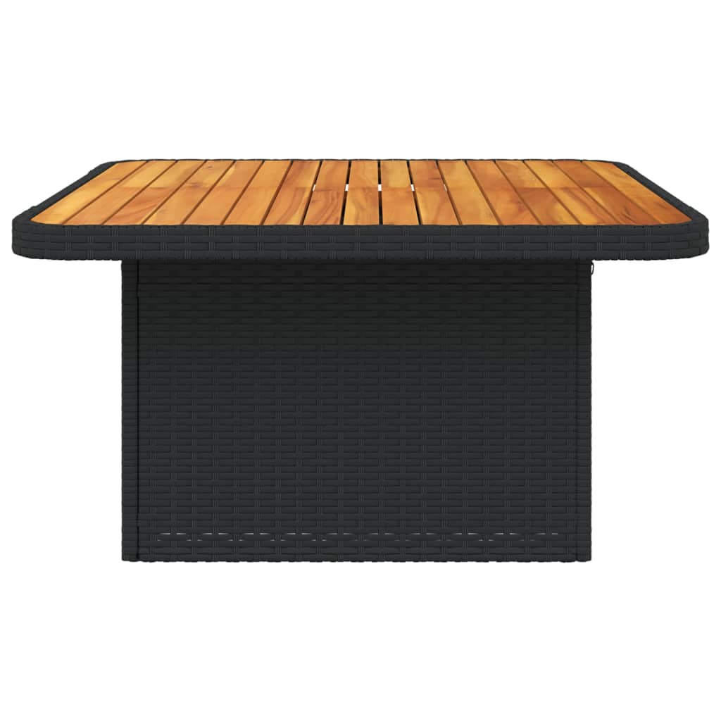 Tavolo da Giardino Nero 80x80x71cm in Polyrattan e Legno Acacia - homemem39