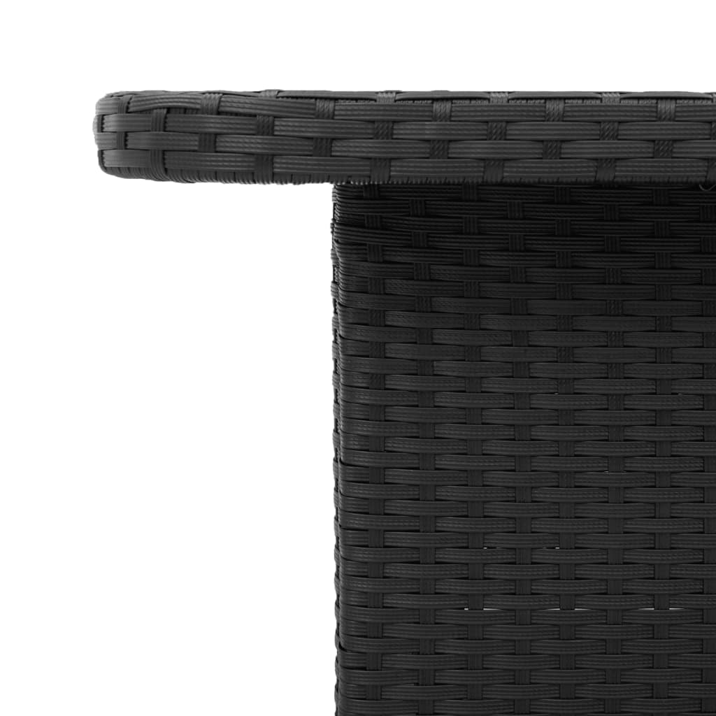 Tavolo da Giardino Nero 80x80x71cm in Polyrattan e Legno Acacia - homemem39