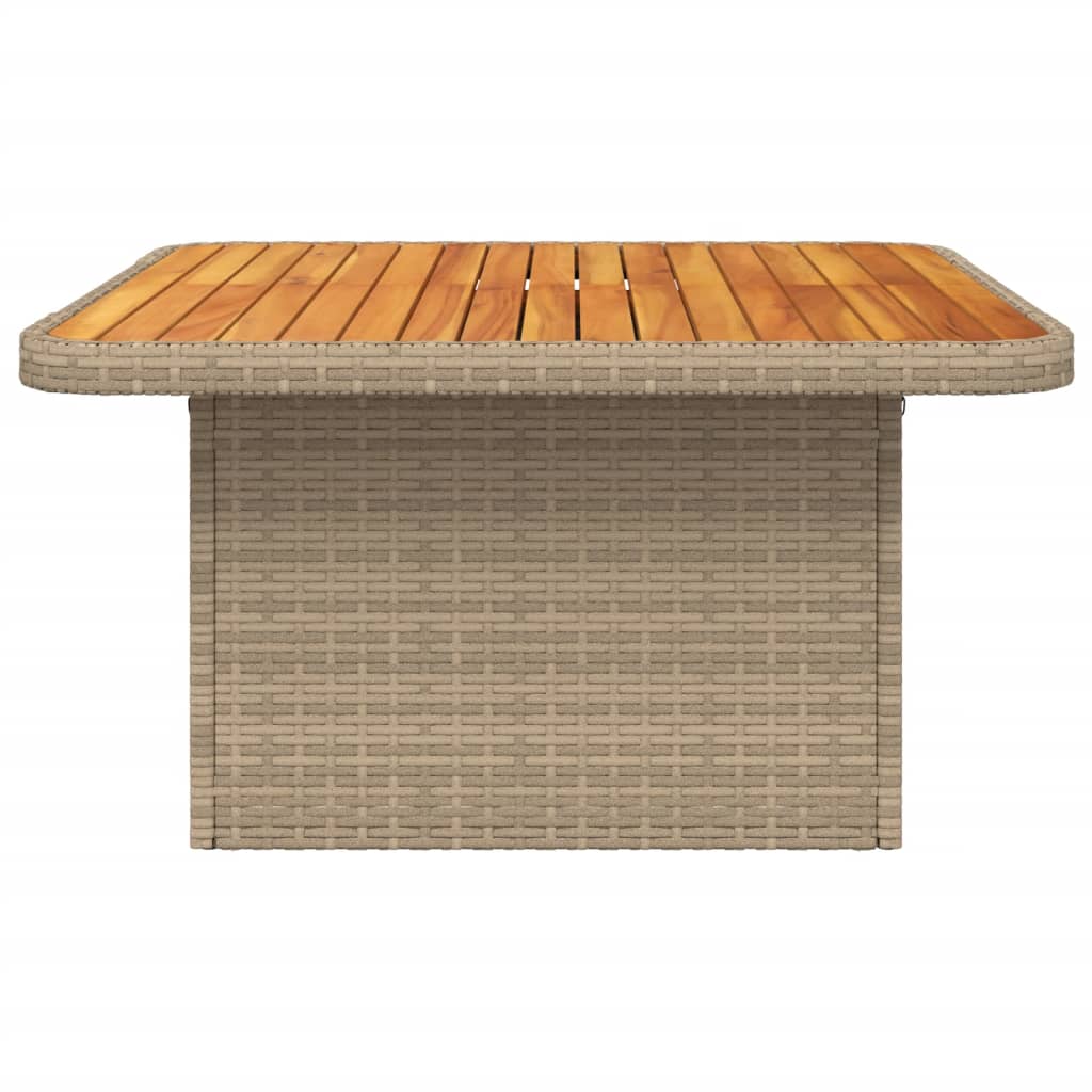 Tavolo da Giardino Beige 80x80x71cm Polyrattan e Legno Acacia - homemem39