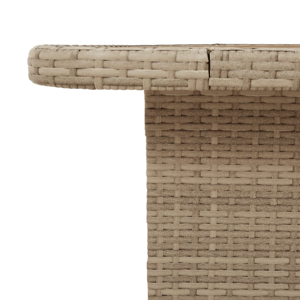 Tavolo da Giardino Beige 80x80x71cm Polyrattan e Legno Acacia - homemem39