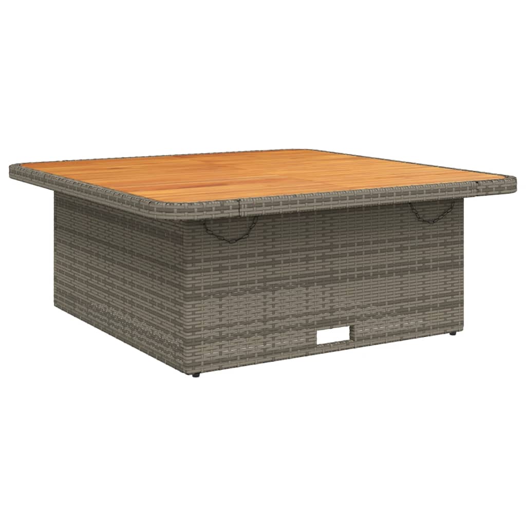 Tavolo Giardino Grigio 110x110x71cm Polyrattan Legno di Acacia - homemem39