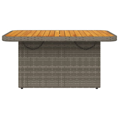 Tavolo Giardino Grigio 90x55x71 cm in Polyrattan e Legno Acacia - homemem39