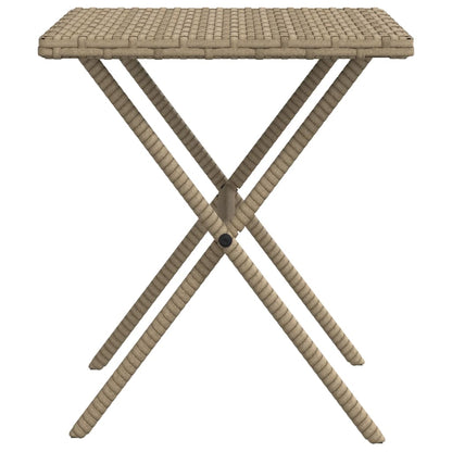 Lettini Prendisole 2 pz con Tavolino Beige in Polyrattan - homemem39