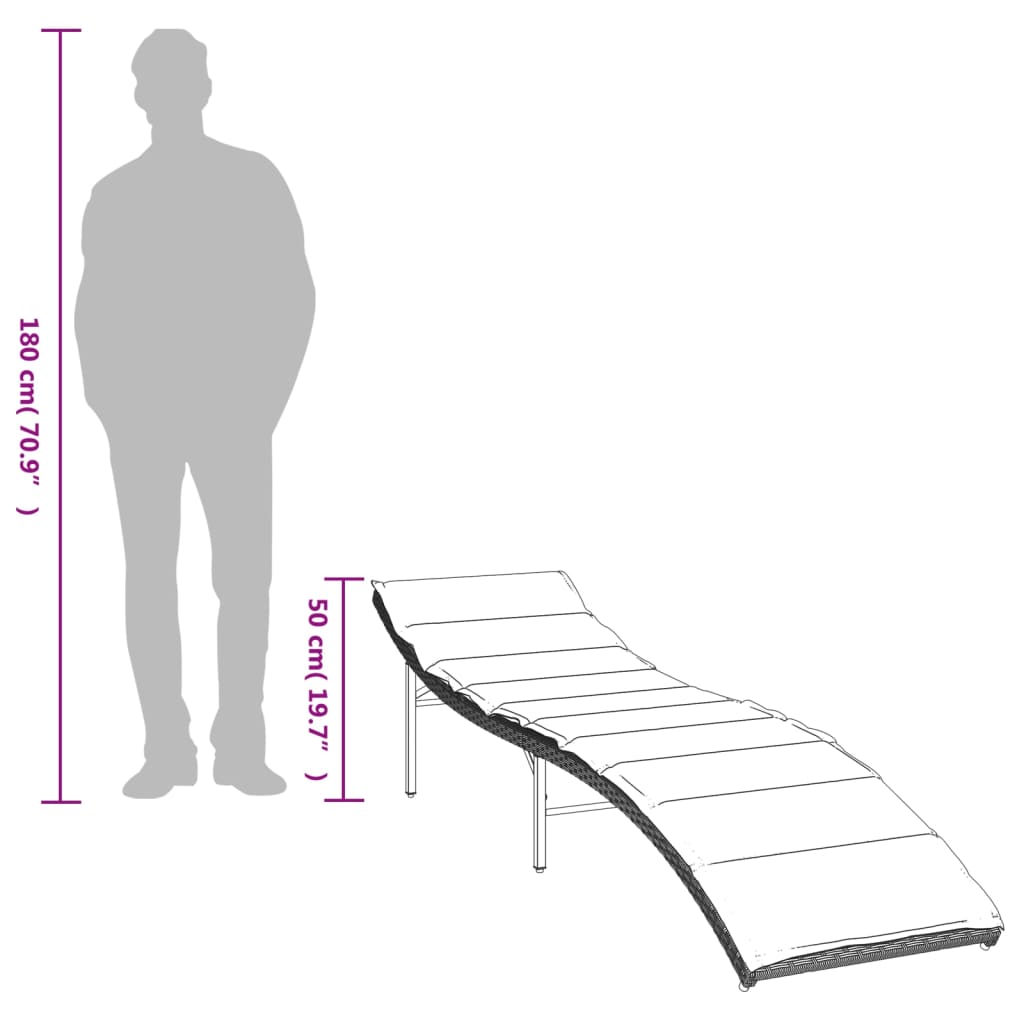 Lettini Prendisole 2pz con Tavolino Grigio Chiaro in Polyrattan - homemem39