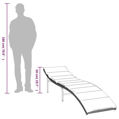 Lettini Prendisole 2pz con Tavolino Grigio Chiaro in Polyrattan - homemem39