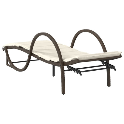 Lettini Prendisole 2 pz con Tavolino Marrone in Polyrattan - homemem39