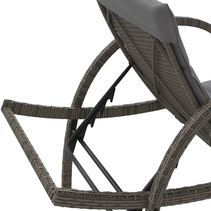 Lettini Prendisole 2 pz con Tavolino Grigio in Polyrattan - homemem39