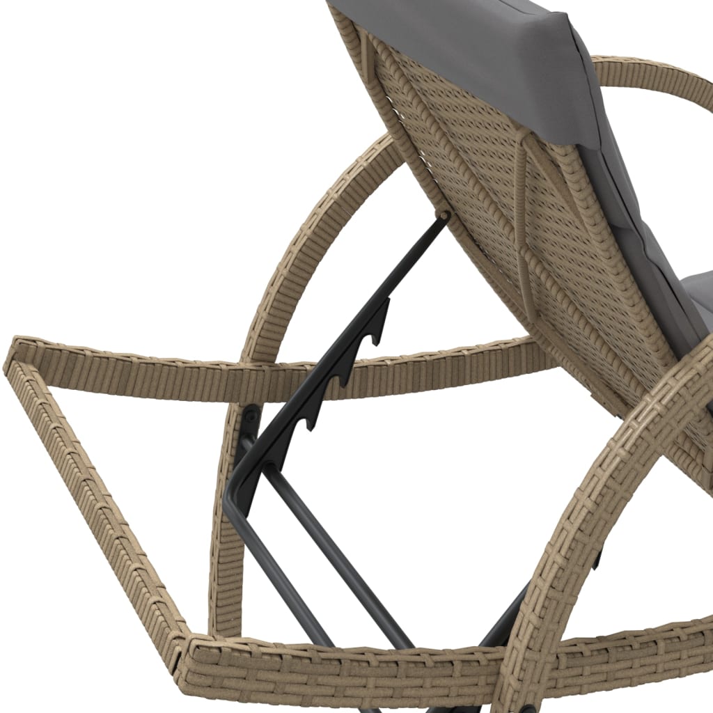 Lettini Prendisole 2 pz con Tavolino Beige in Polyrattan - homemem39