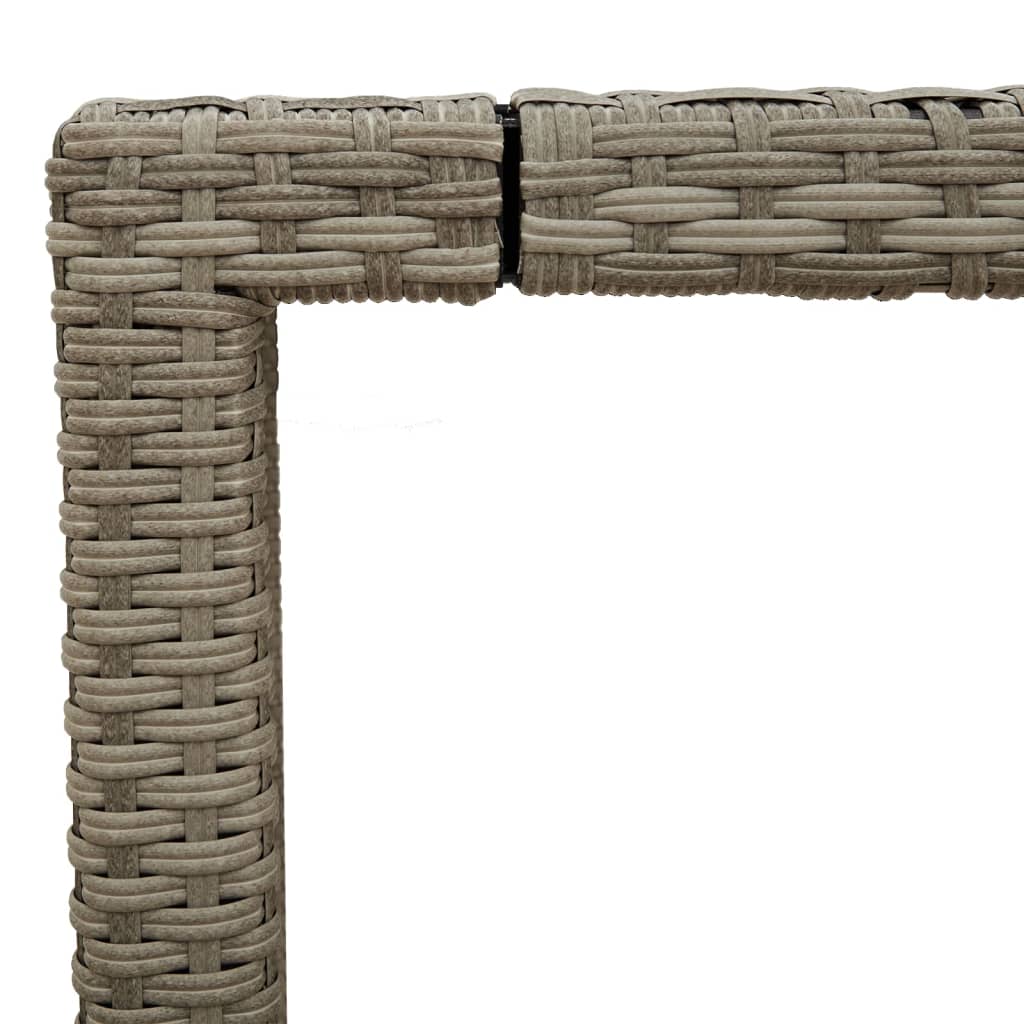 Tavolo Giardino Piano Vetro Grigio Chiaro 90x90x75cm Polyrattan - homemem39