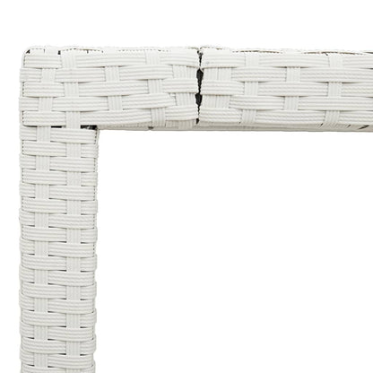 Tavolo Giardino con Piano Vetro Bianco 90x90x75 cm Polyrattan - homemem39