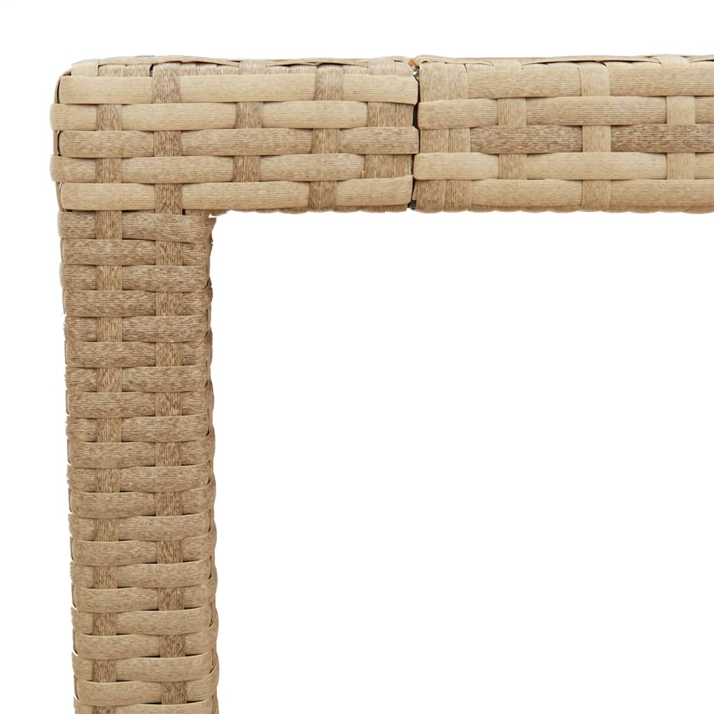 Tavolo da Giardino Beige 90x90x75 cm Polyrattan e Legno Acacia - homemem39