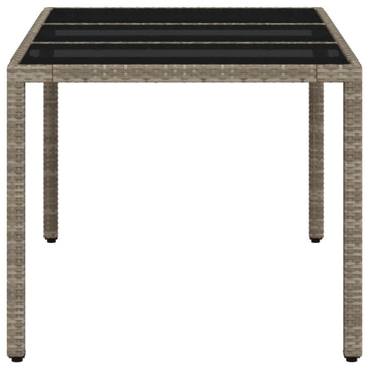 Tavolo Giardino Piano Vetro Grigio Chiaro 150x90x75 Polyrattan - homemem39