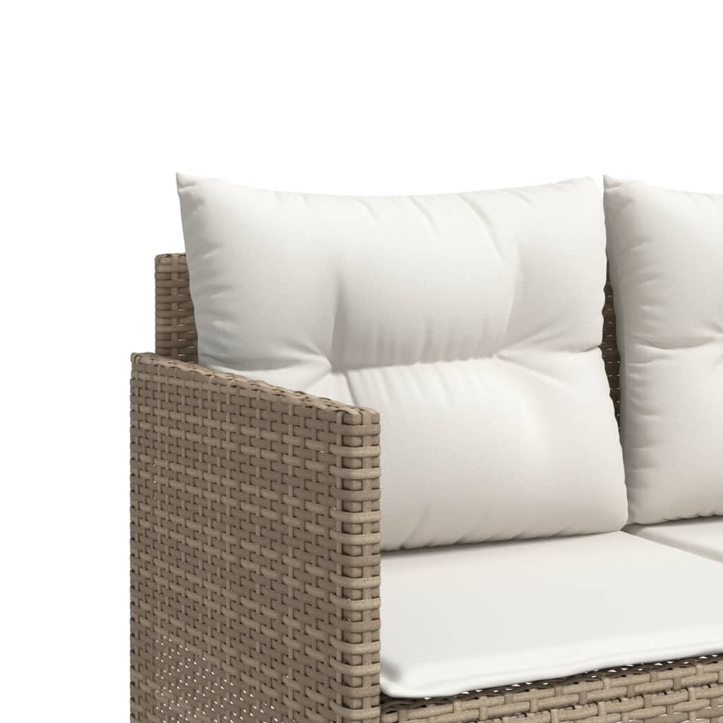 Lettino Prendisole con Cuscini Beige in Polyrattan - homemem39