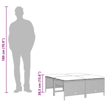 Sgabelli da Giardino con Cuscini 4 pz Neri in Polyrattan - homemem39