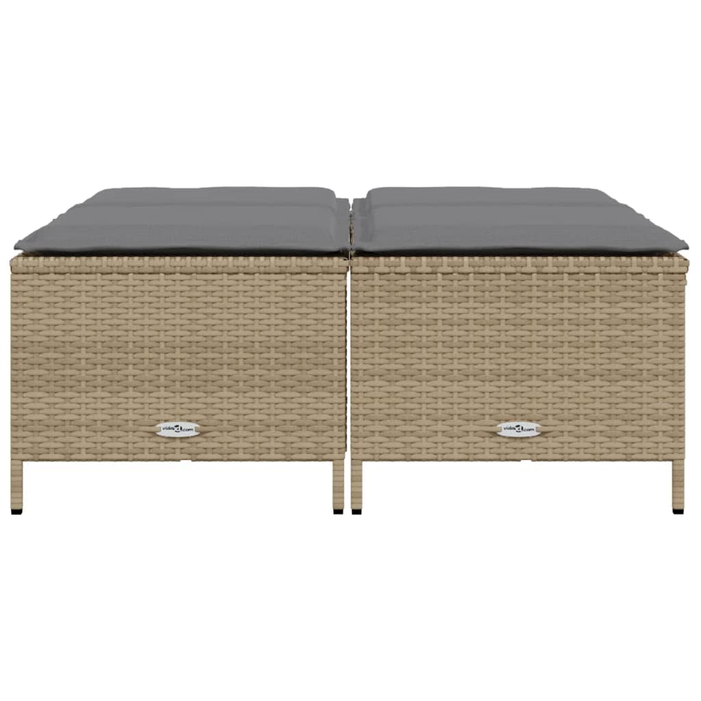 Sgabelli da Giardino con Cuscini 4 pz Beige in Polyrattan - homemem39