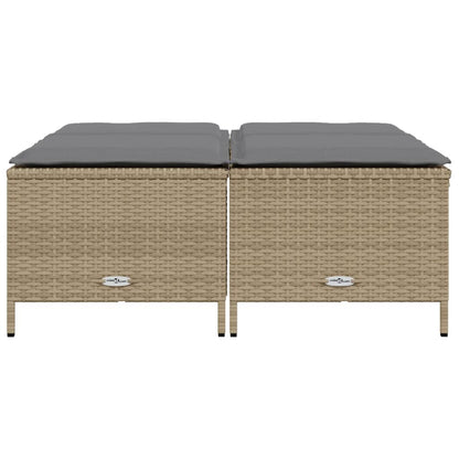 Sgabelli da Giardino con Cuscini 4 pz Beige in Polyrattan - homemem39