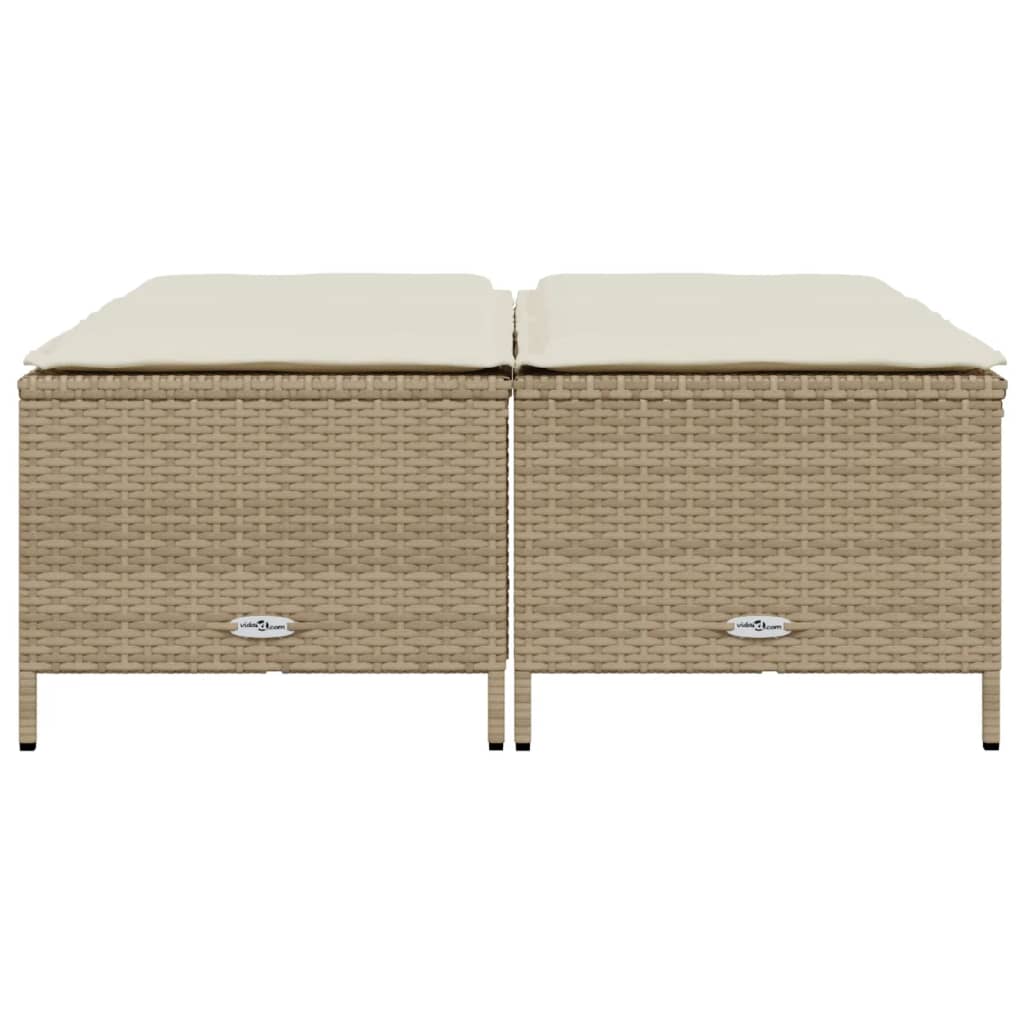 Sgabelli da Giardino con Cuscini 4 pz Beige in Polyrattan - homemem39