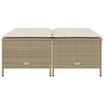 Sgabelli da Giardino con Cuscini 4 pz Beige in Polyrattan - homemem39