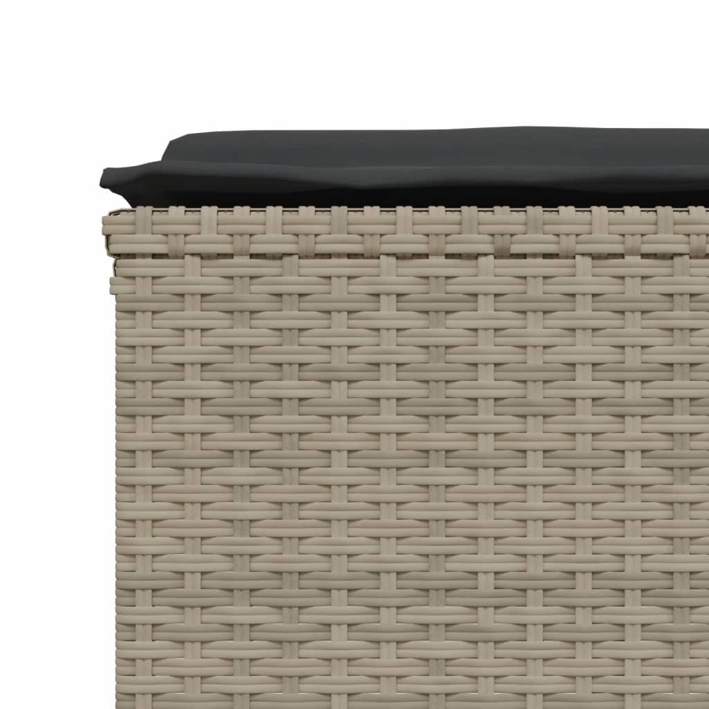 Sgabelli da Giardino con Cuscini 4 pz Grigio Chiaro Polyrattan - homemem39