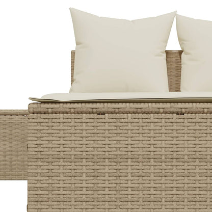 Lettino Prendisole con Cuscini Beige in Polyrattan - homemem39