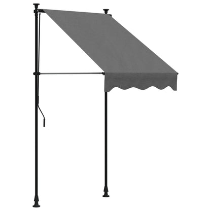 Tenda da Sole Retrattile Antracite 100x150 cm Tessuto e Acciaio