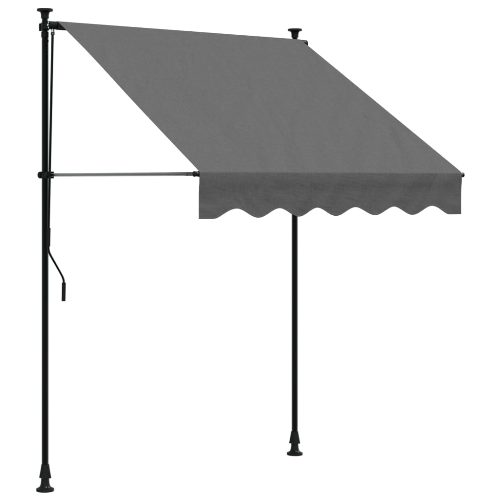 Tenda da Sole Retrattile Antracite 150x150 cm Tessuto e Acciaio - homemem39