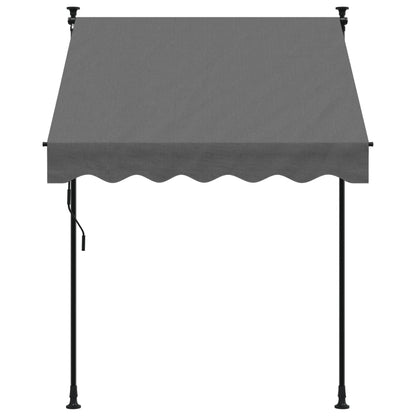 Tenda da Sole Retrattile Antracite 150x150 cm Tessuto e Acciaio - homemem39