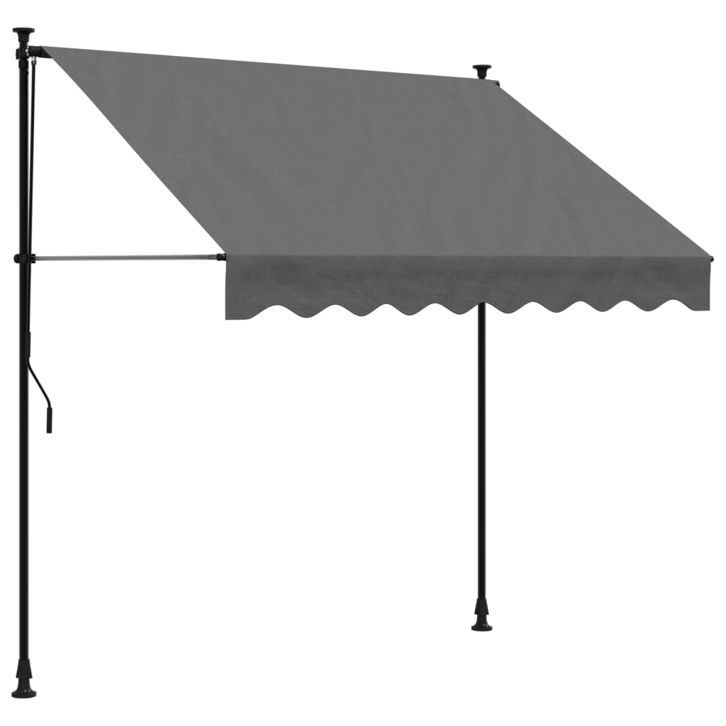 Tenda da Sole Retrattile Antracite 200x150 cm Tessuto e Acciaio - homemem39