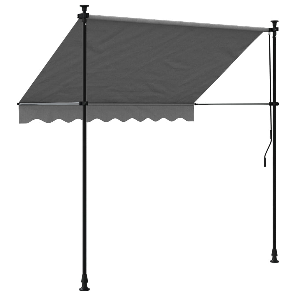 Tenda da Sole Retrattile Antracite 200x150 cm Tessuto e Acciaio - homemem39