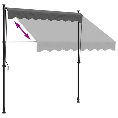 Tenda da Sole Retrattile Antracite 200x150 cm Tessuto e Acciaio - homemem39