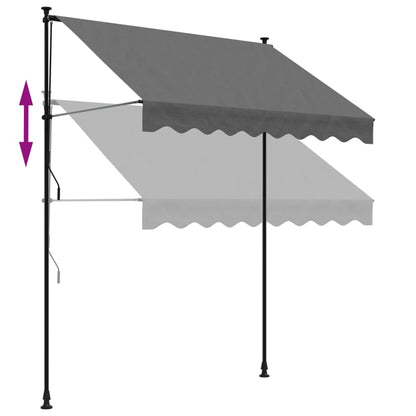 Tenda da Sole Retrattile Antracite 200x150 cm Tessuto e Acciaio - homemem39