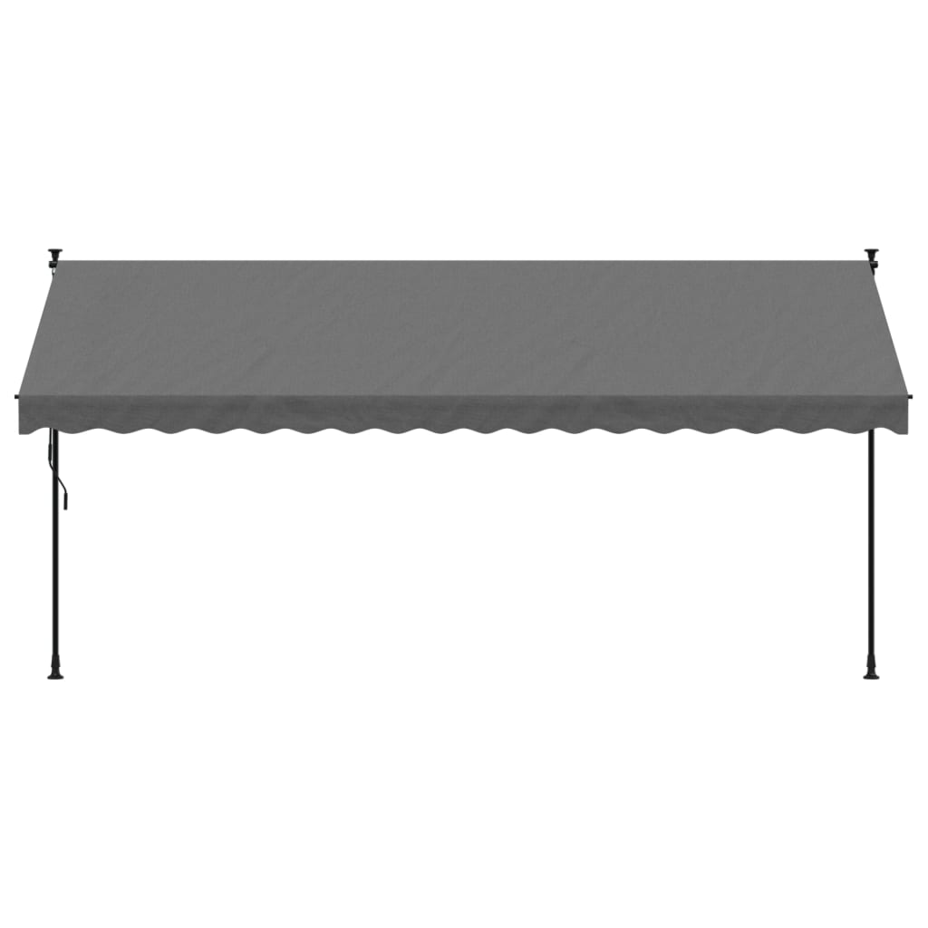 Tenda da Sole Retrattile Antracite 400x150 cm Tessuto e Acciaio