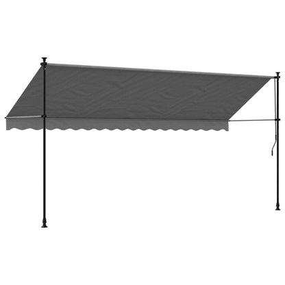 Tenda da Sole Retrattile Antracite 400x150 cm Tessuto e Acciaio