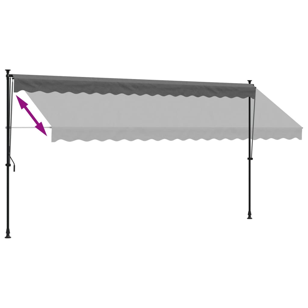 Tenda da Sole Retrattile Antracite 400x150 cm Tessuto e Acciaio