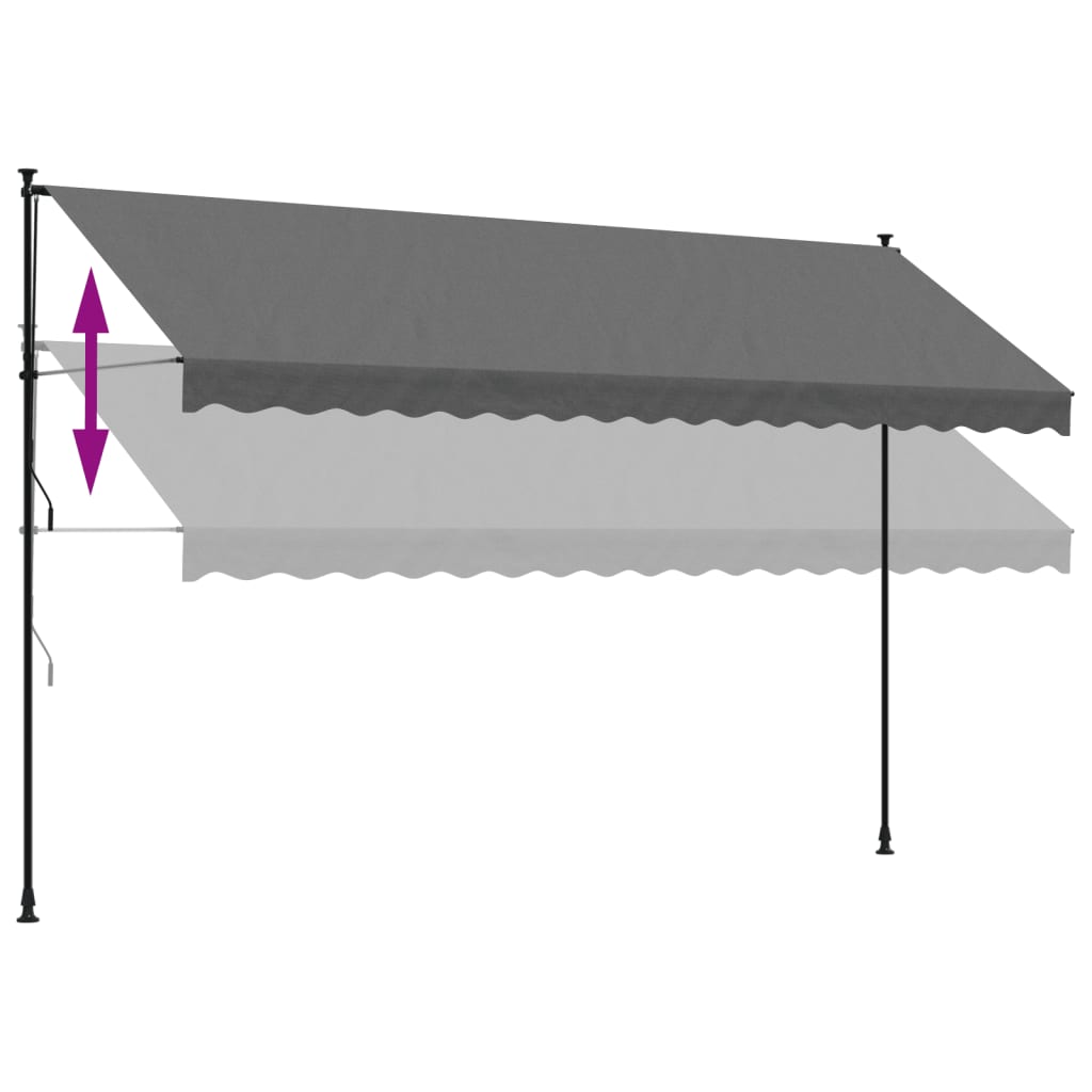 Tenda da Sole Retrattile Antracite 400x150 cm Tessuto e Acciaio