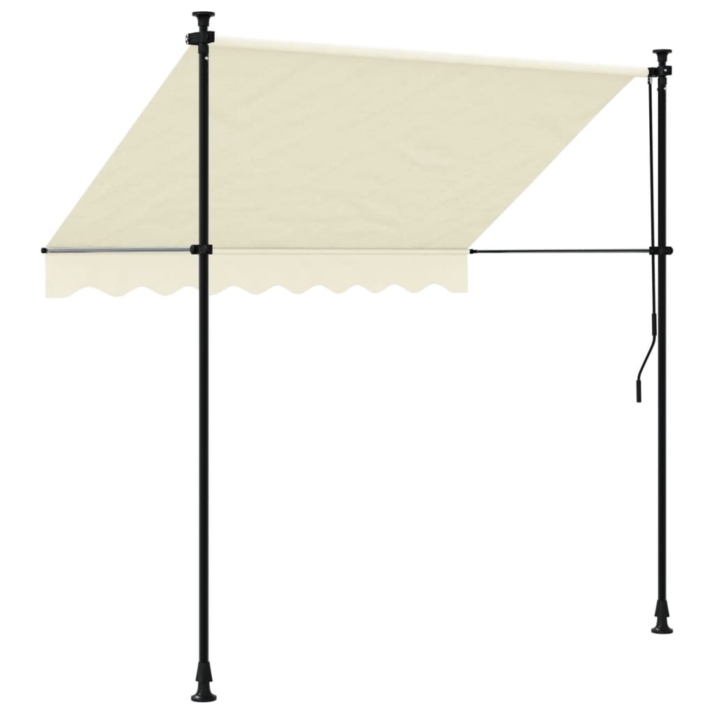 Tenda da Sole Retrattile Crema 200x150 cm in Tessuto e Acciaio - homemem39