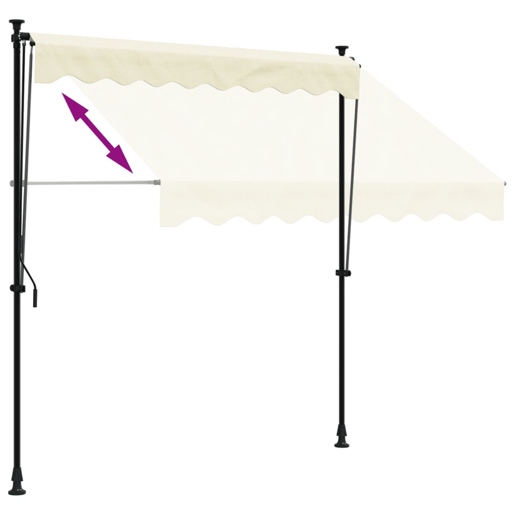 Tenda da Sole Retrattile Crema 200x150 cm in Tessuto e Acciaio - homemem39