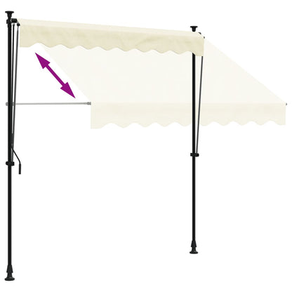 Tenda da Sole Retrattile Crema 200x150 cm in Tessuto e Acciaio - homemem39