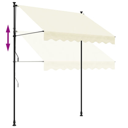 Tenda da Sole Retrattile Crema 200x150 cm in Tessuto e Acciaio - homemem39