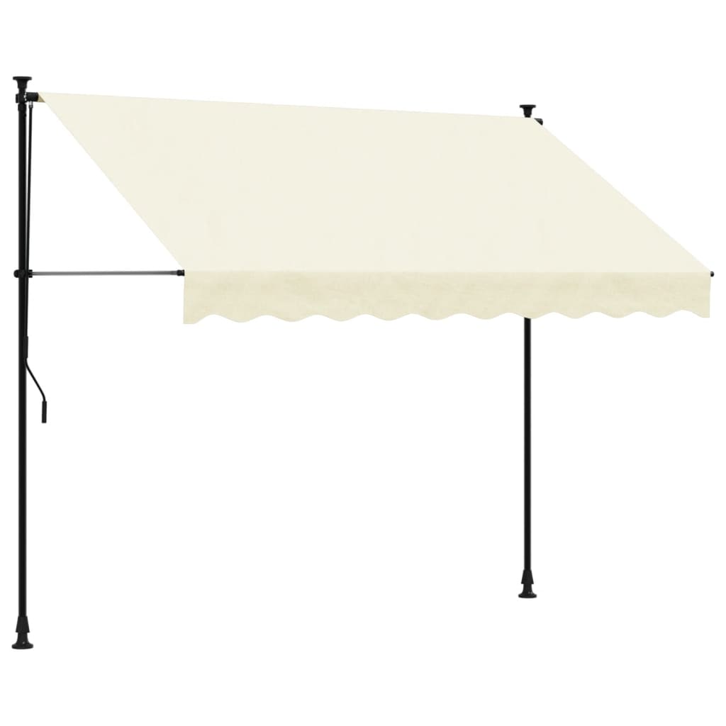 Tenda da Sole Retrattile Crema 250x150 cm in Tessuto e Acciaio - homemem39