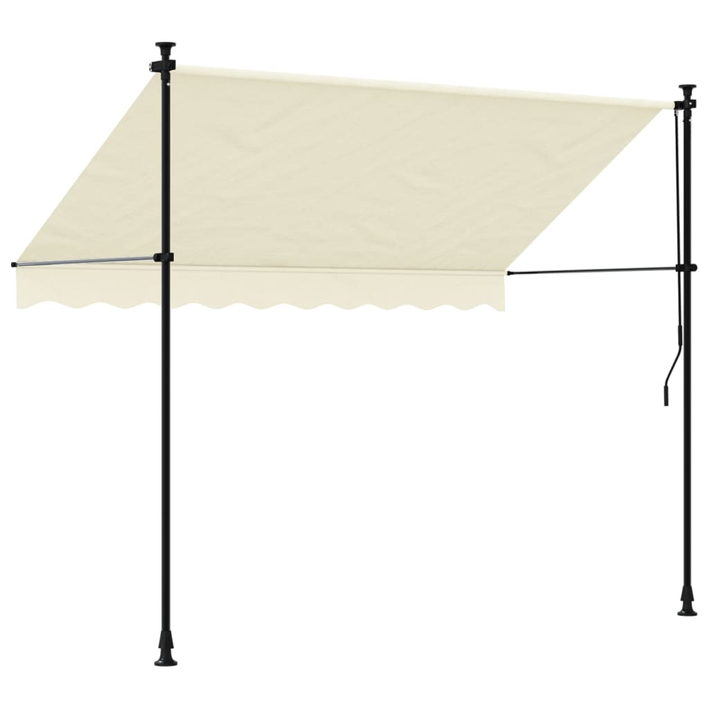 Tenda da Sole Retrattile Crema 250x150 cm in Tessuto e Acciaio - homemem39