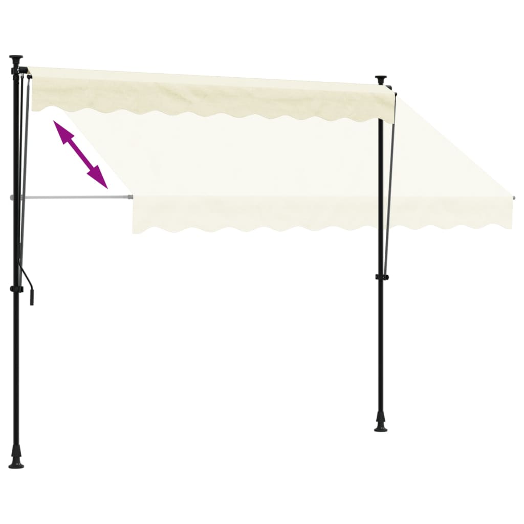 Tenda da Sole Retrattile Crema 250x150 cm in Tessuto e Acciaio - homemem39